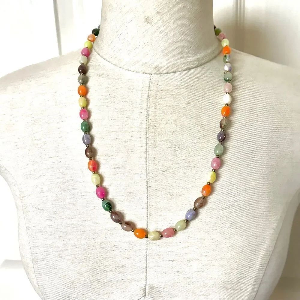 Multi colored vintage beaded necklace